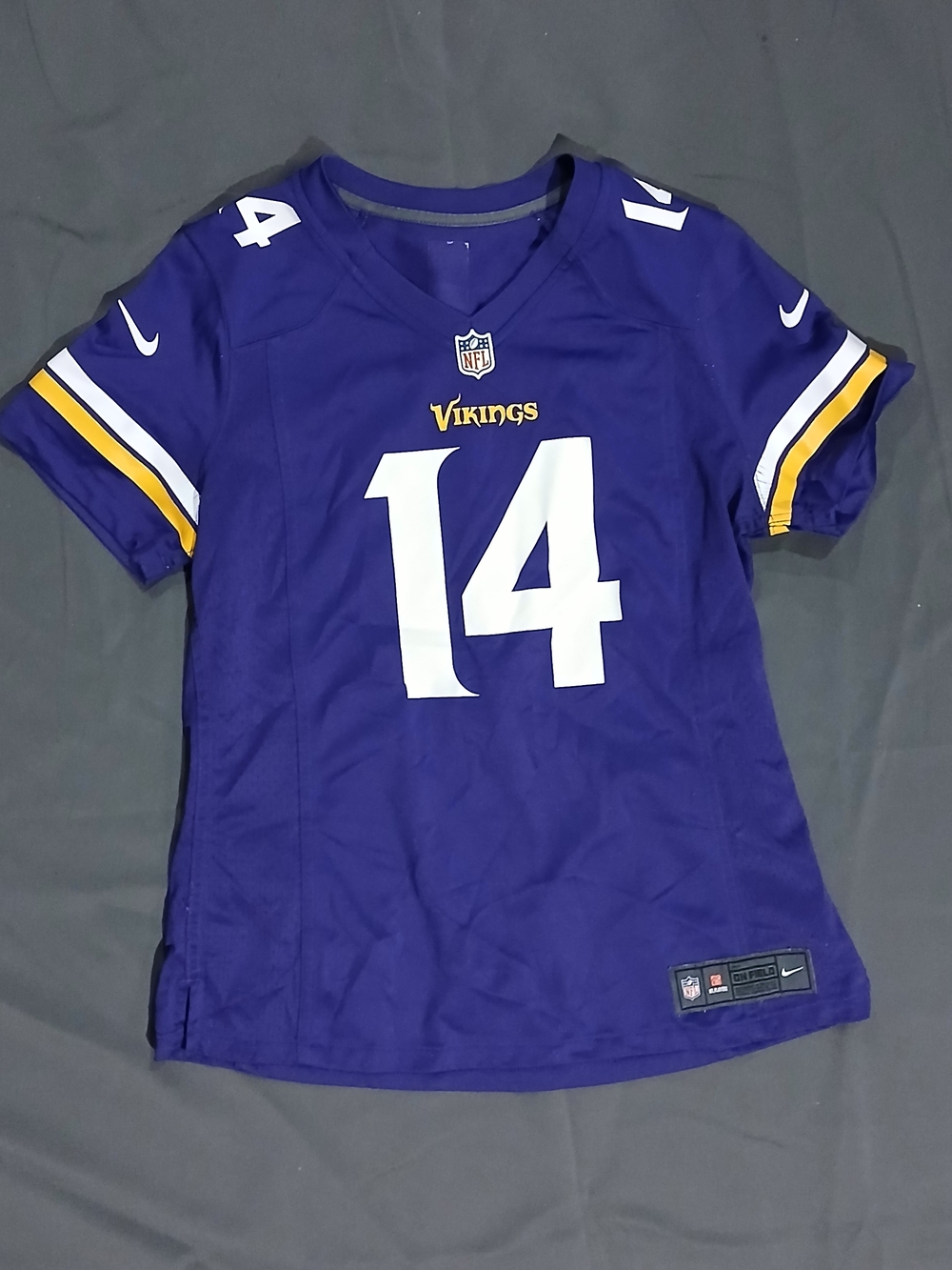 Nike Purple Minnesota Vikings Kids Jersey #14 with White & Gold Accents